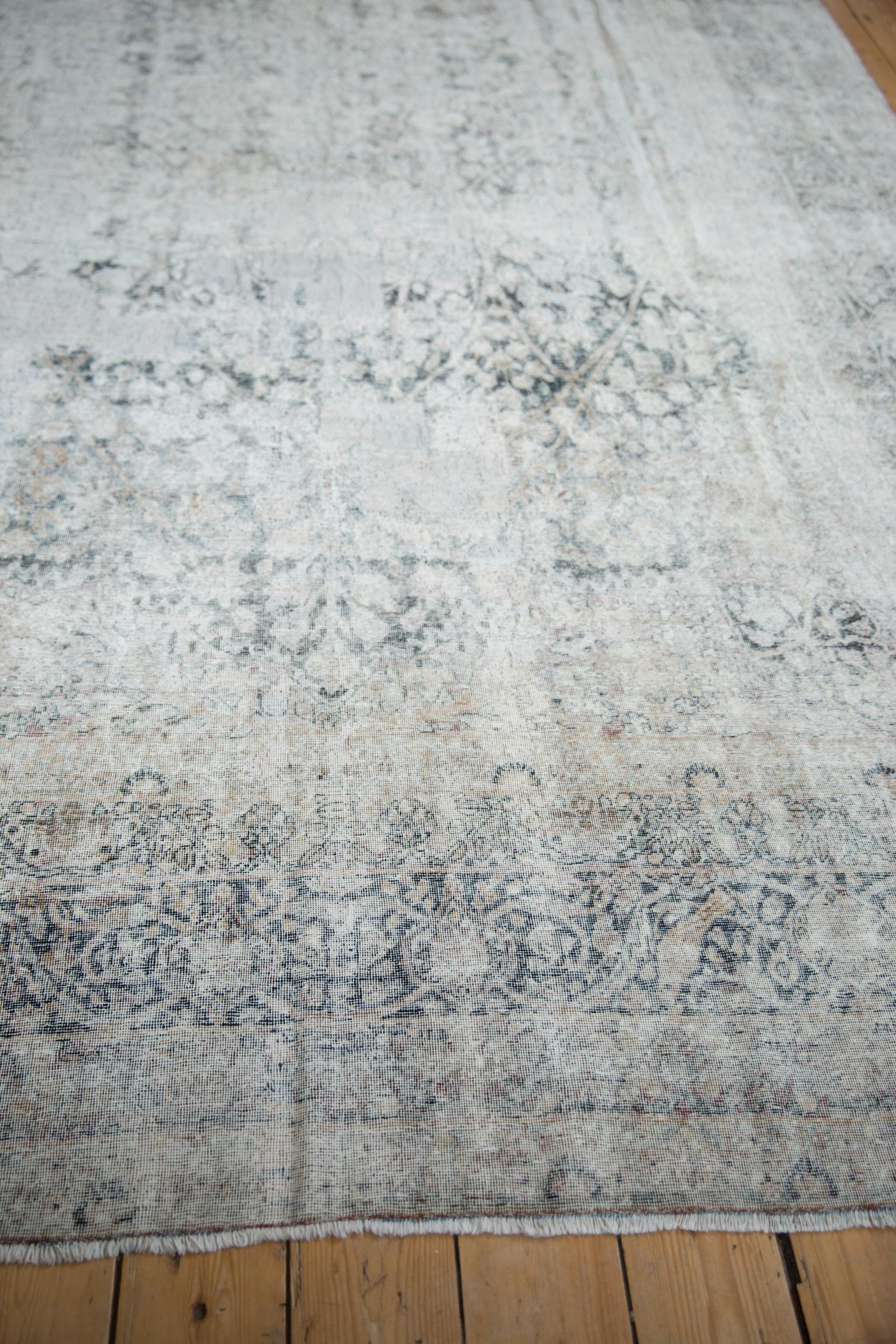 Hand-Knotted Antique Distressed Kerman Carpet For Sale