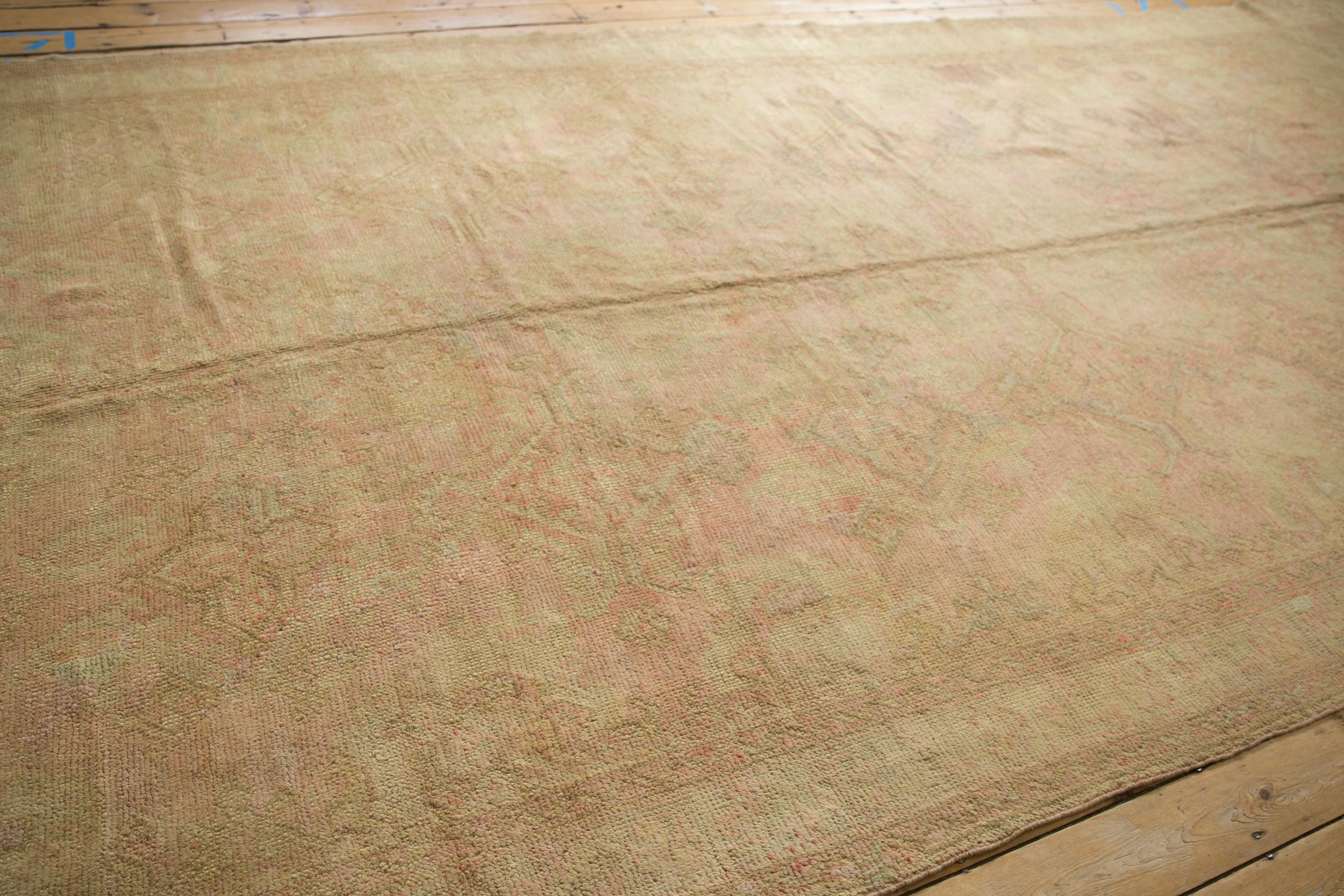 Vintage Distressed Oushak Carpet For Sale 3