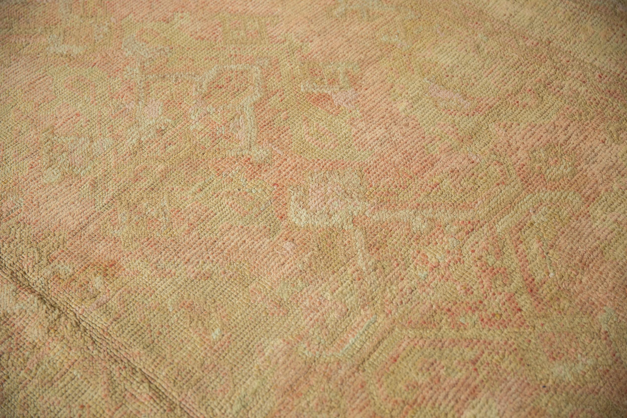 Vintage Distressed Oushak Carpet For Sale 2