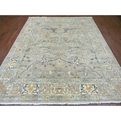 8'5"x9'8" Stone Gray Peshawar with Bijar Garus Design Hand Knotted Pure Wool Rug