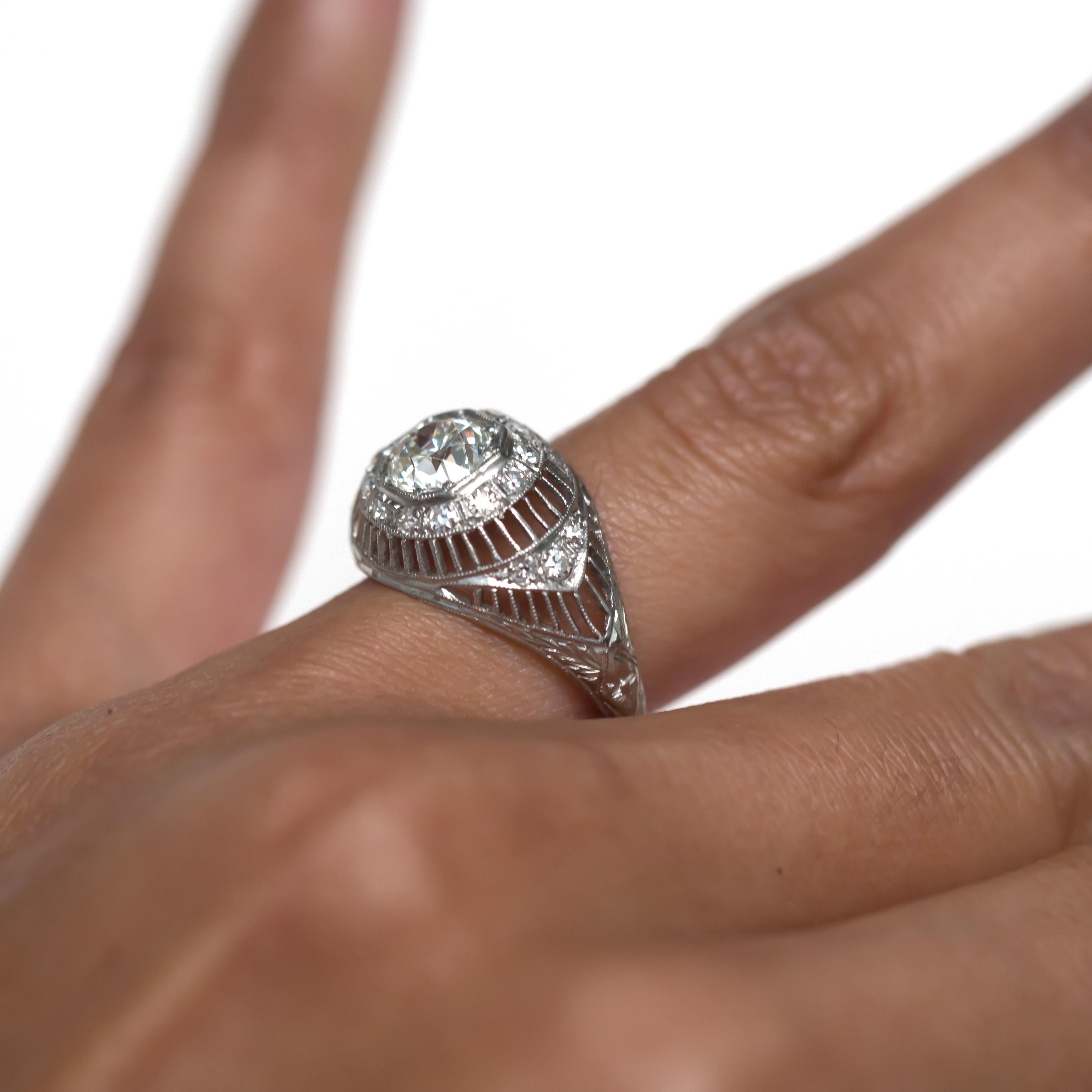 .86 Carat Diamond Platinum Engagement Ring In Good Condition For Sale In Atlanta, GA