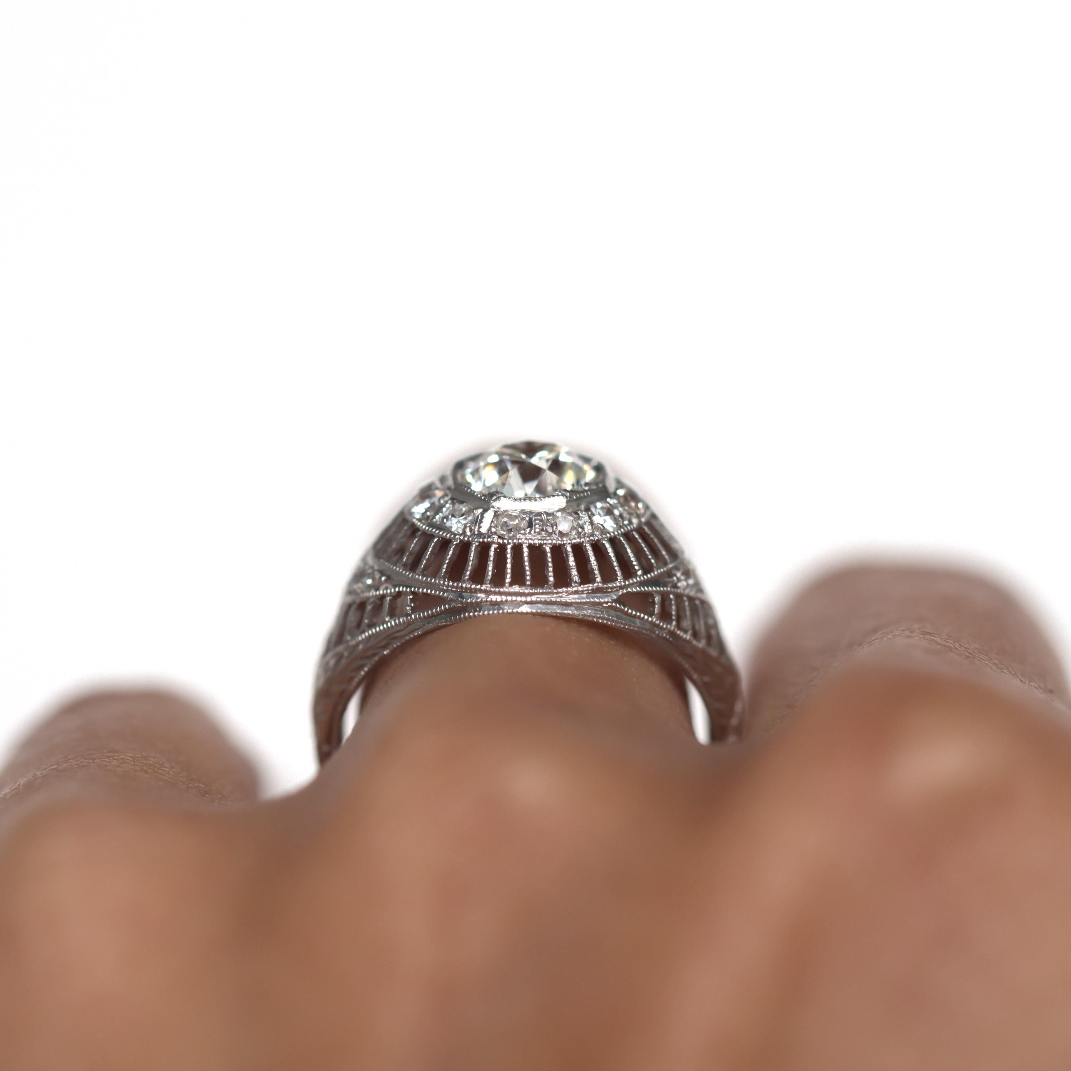 Women's .86 Carat Diamond Platinum Engagement Ring For Sale