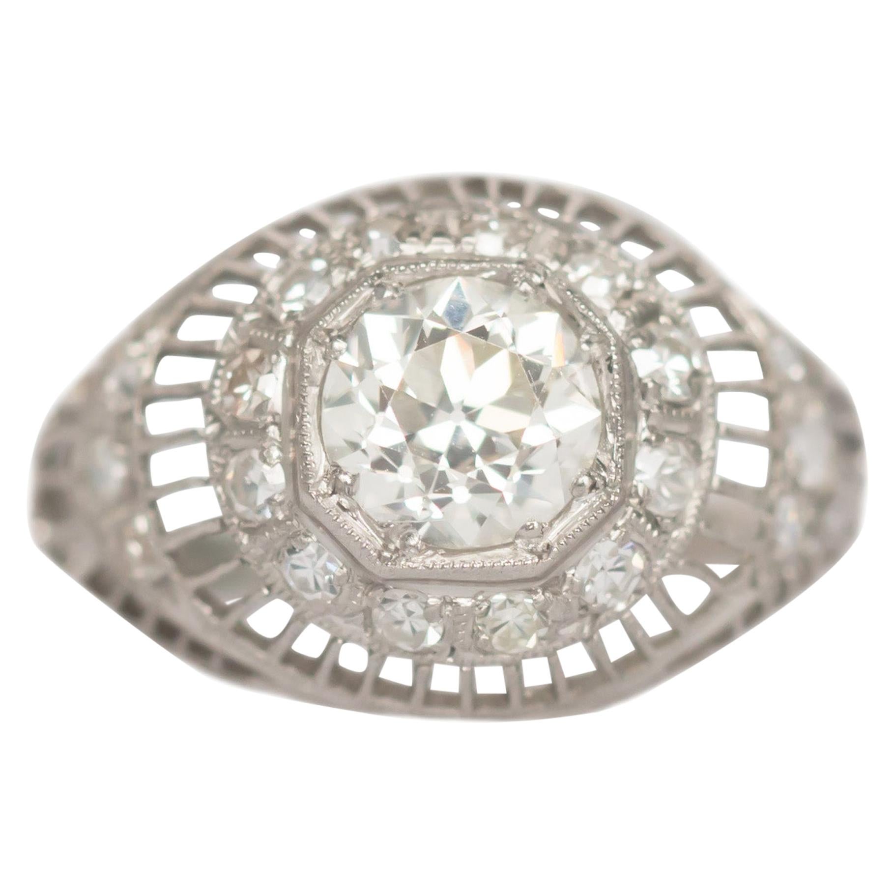 .86 Carat Diamond Platinum Engagement Ring For Sale