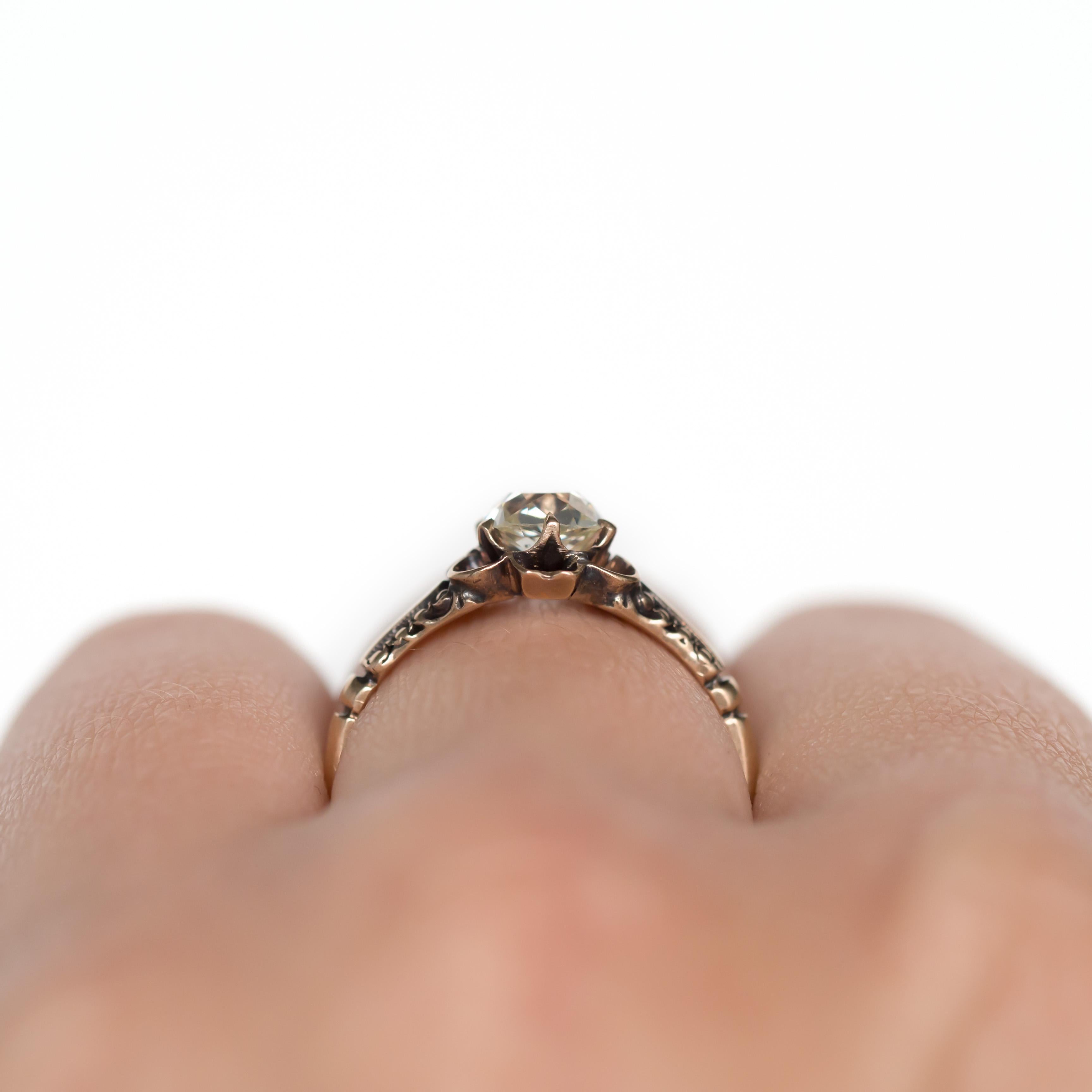 Women's .86 Carat Diamond Yellow Gold Engagement Ring