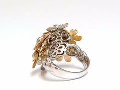 .86 Carat Floating Turning Flower Petals Ring 18 Karat Cocktail Bundle*
