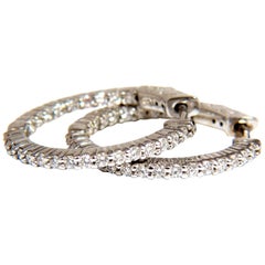 .86 quilates, pendientes de aro con diamantes redondos brillantes naturales (por dentro y por fuera), 14 quilates, g/vs*