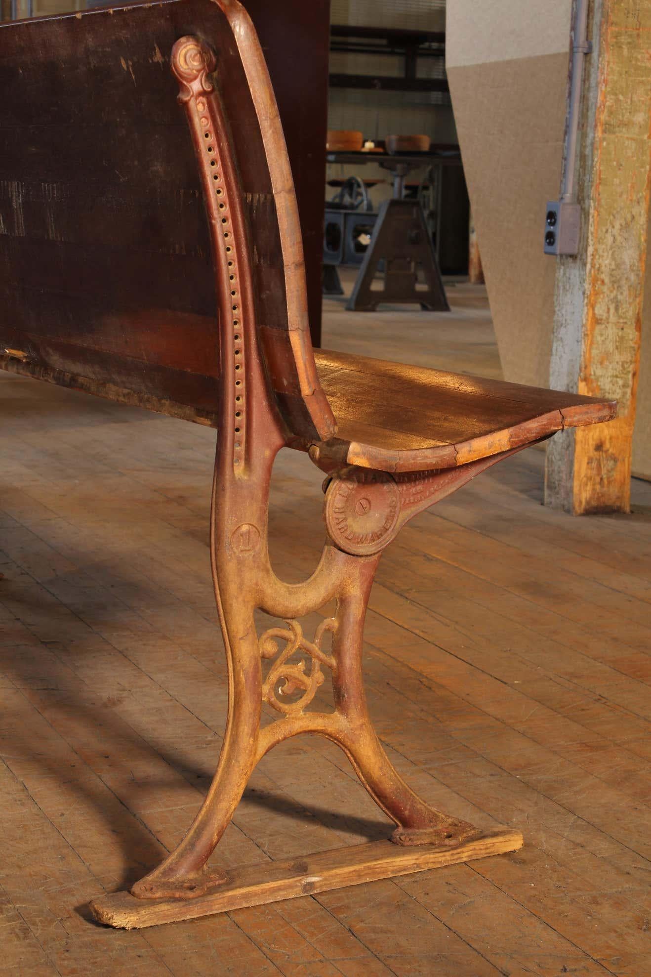vintage train station bench