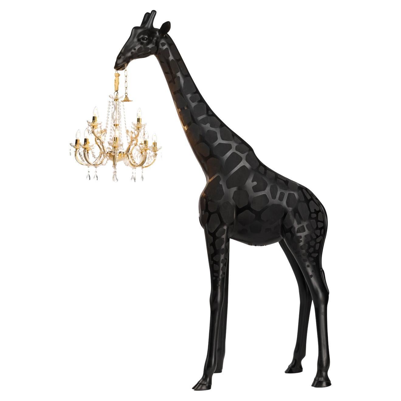 8.6 Ft Tall Black Pop Art Indoor Giraffe Chandelier by Marcantonio