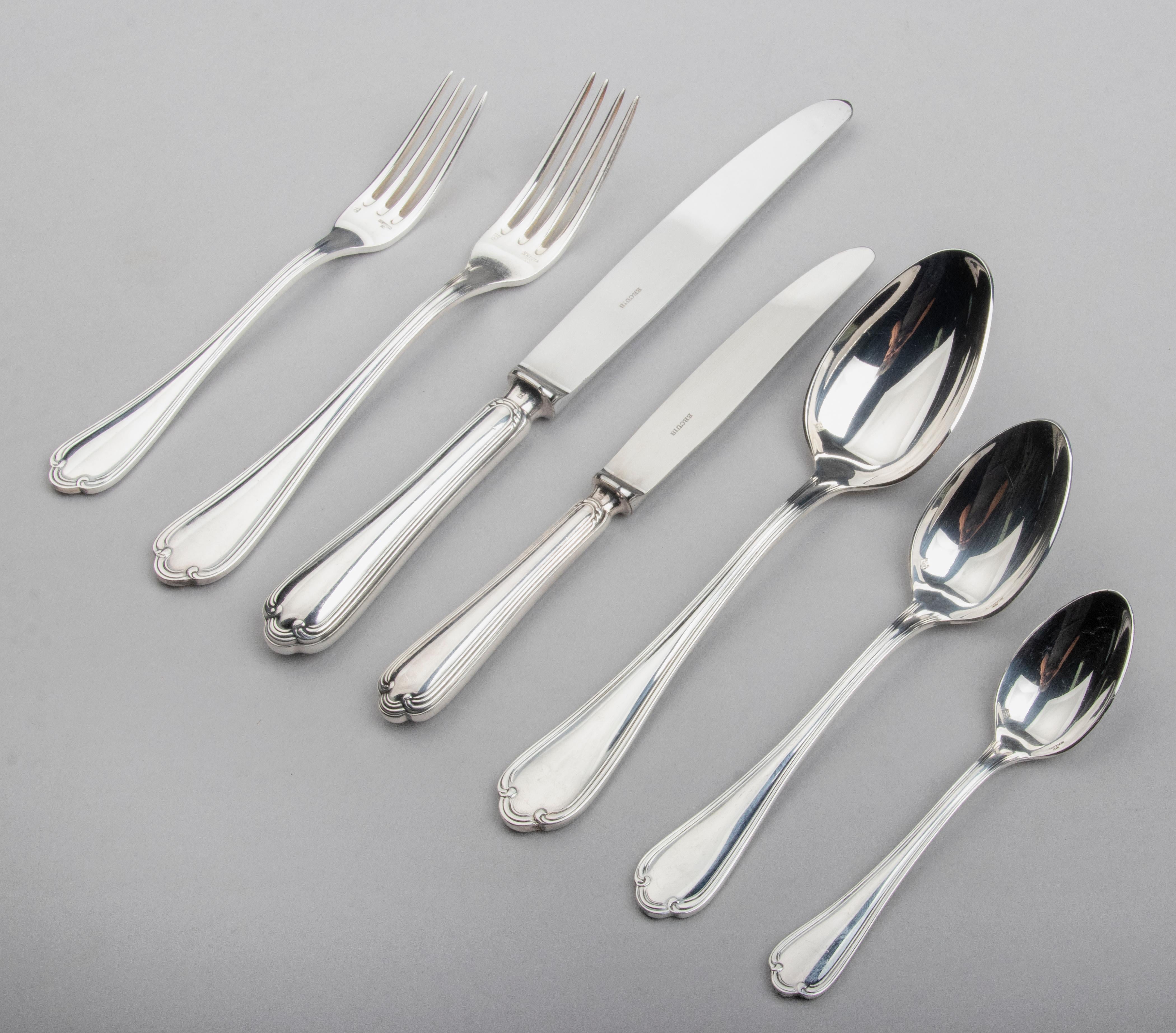86-Piece Set of Silver Plated Flatware for 12 Persons Made by Ercuis France 10
