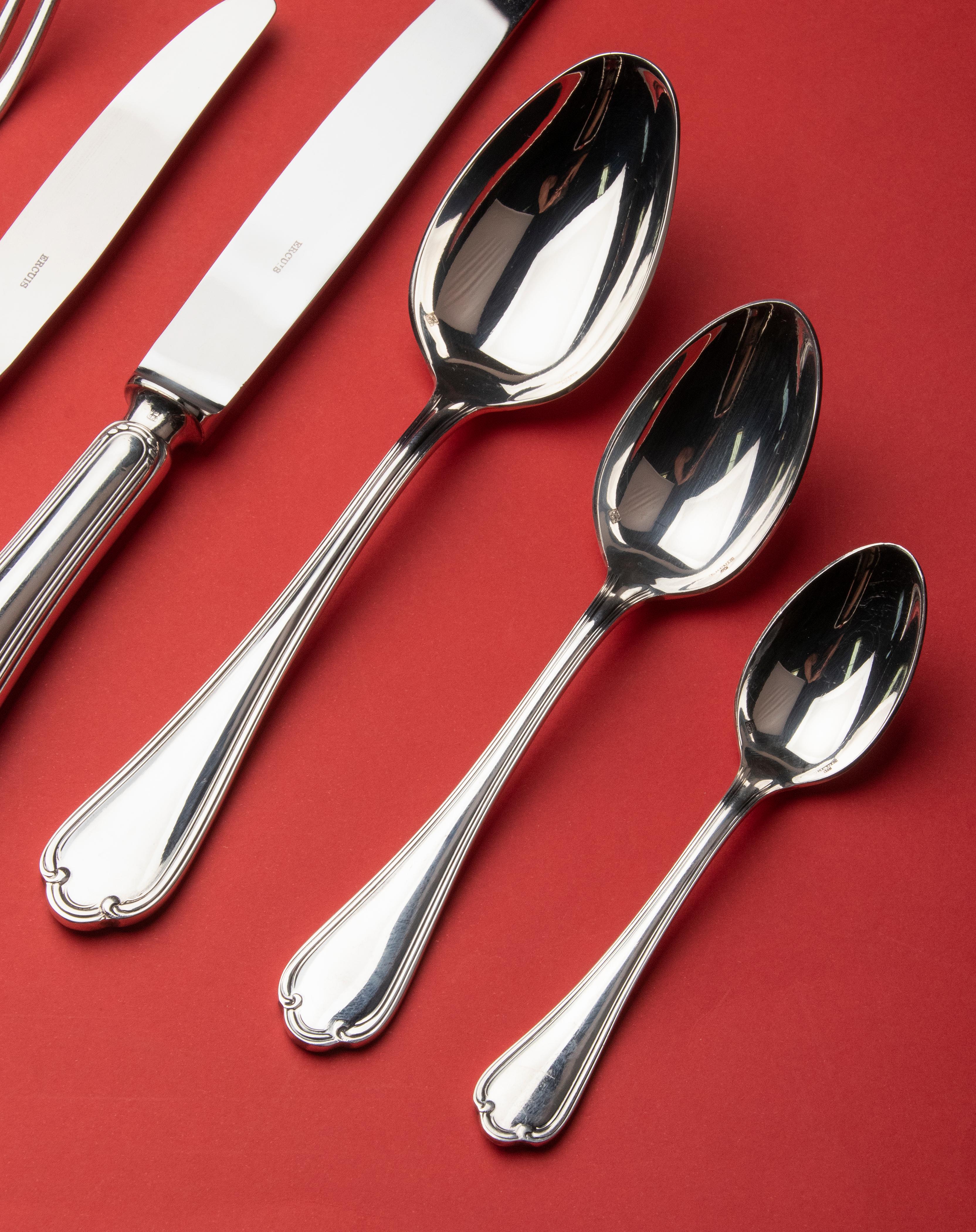 86-Piece Set of Silver Plated Flatware for 12 Persons Made by Ercuis France 3