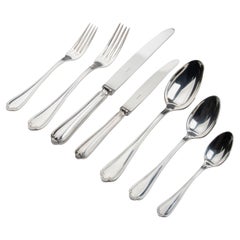 Vintage 86-Piece Set of Silver Plated Flatware for 12 Persons Made by Ercuis France