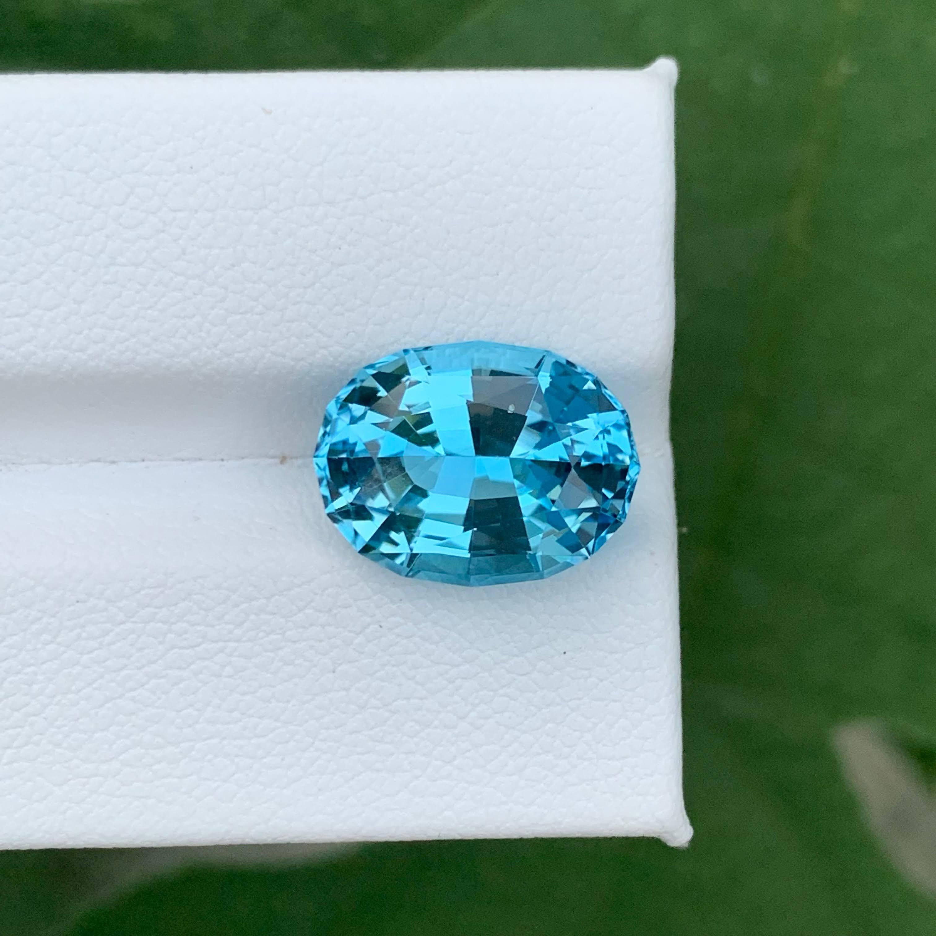 8,60 carati di pietra naturale sciolta di Topazio Blu Neon con taglio ovale Gemma del Madagascar in vendita 4