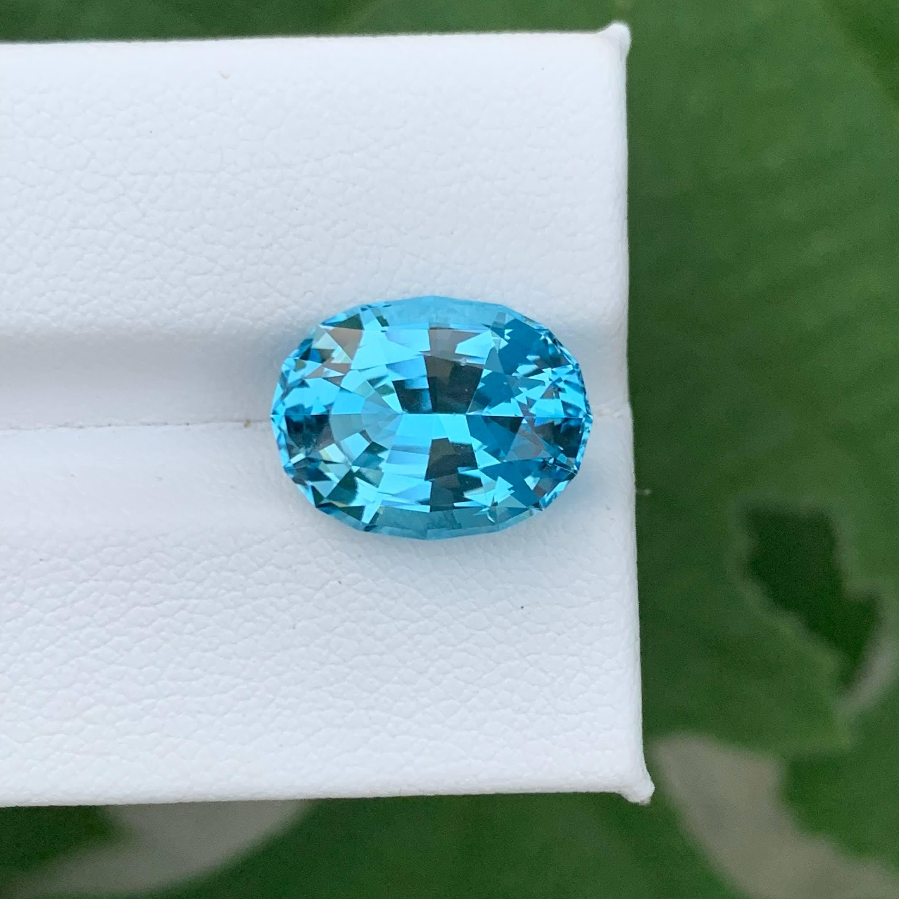 8,60 carati di pietra naturale sciolta di Topazio Blu Neon con taglio ovale Gemma del Madagascar in vendita 5