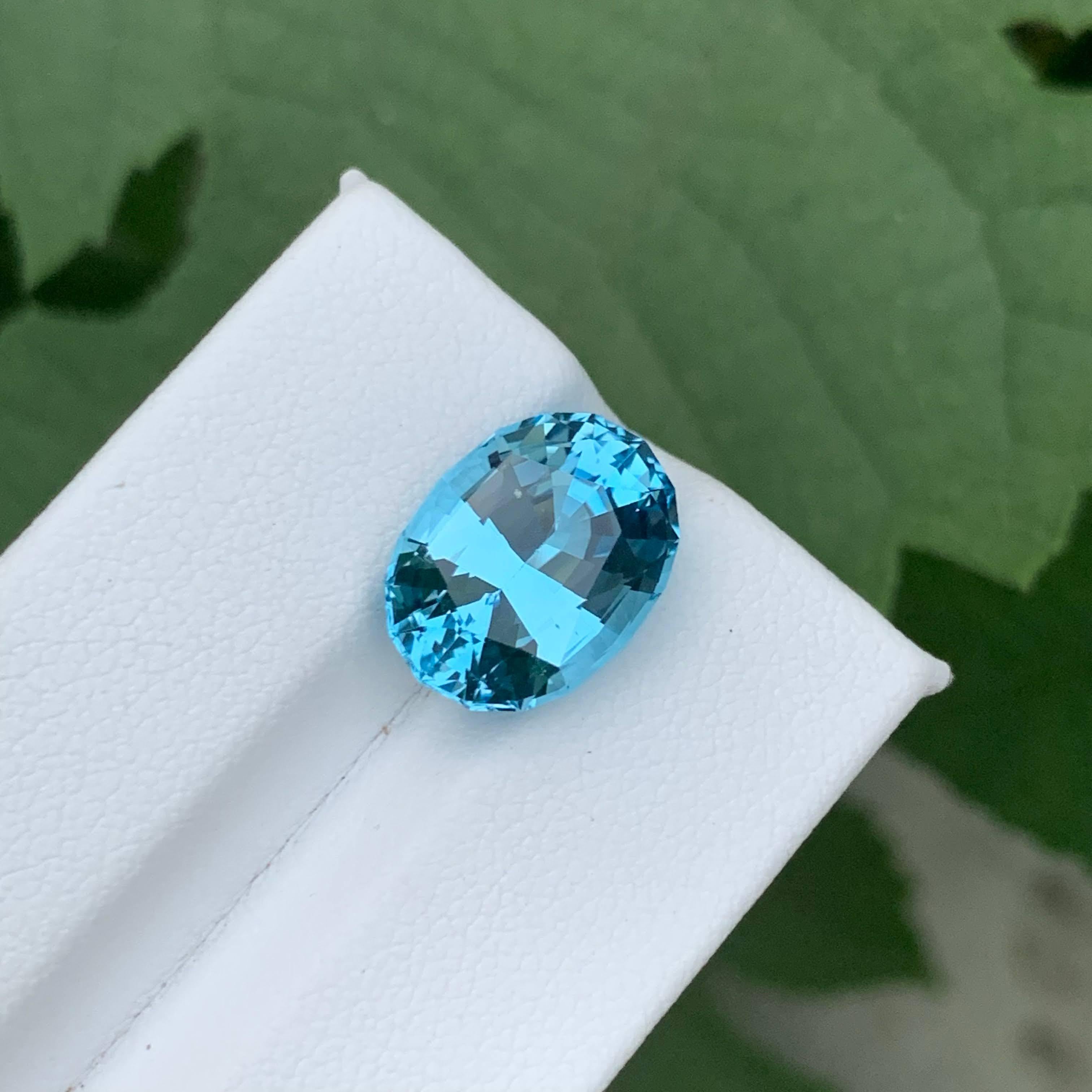 da uomo o donna 8,60 carati di pietra naturale sciolta di Topazio Blu Neon con taglio ovale Gemma del Madagascar in vendita