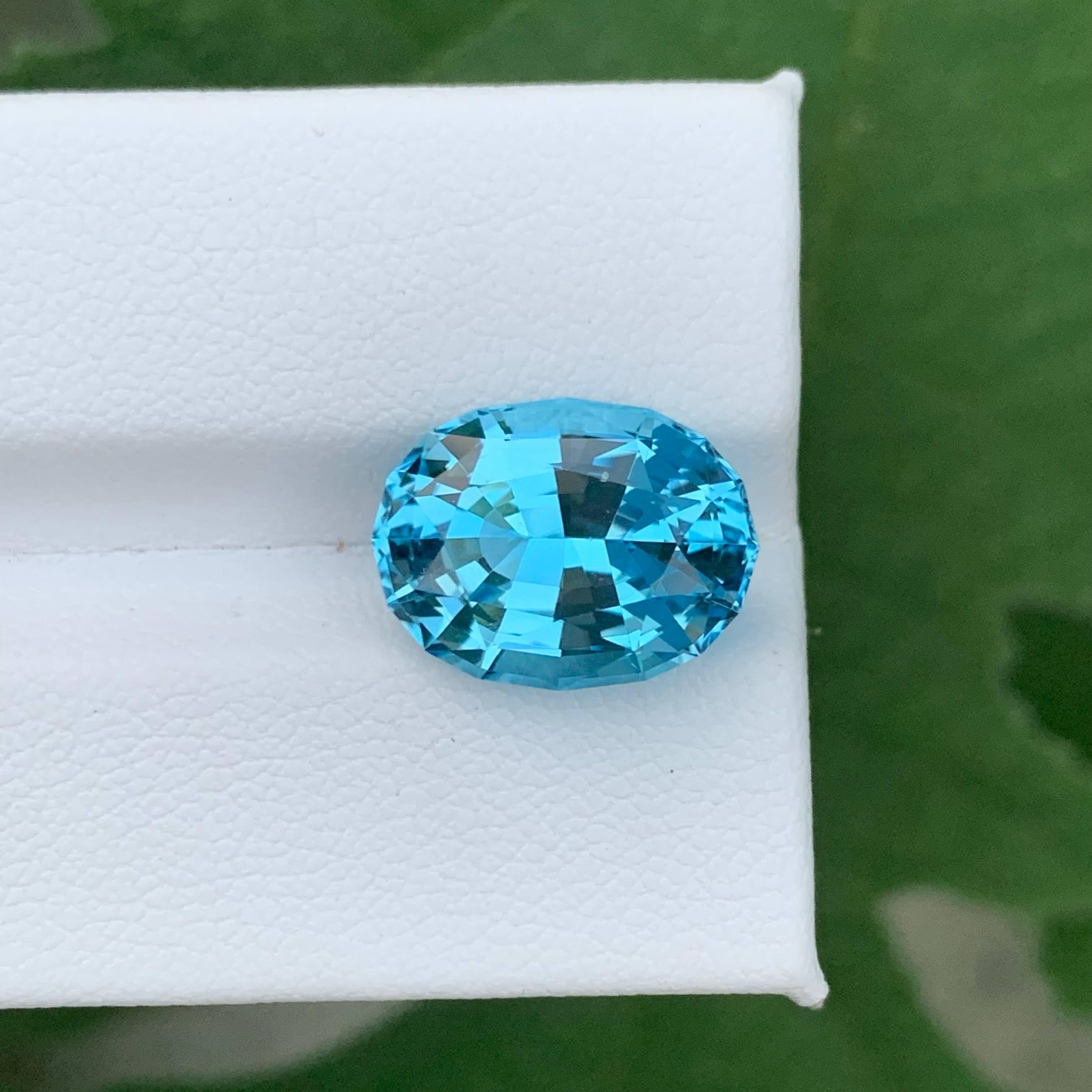 8,60 carati di pietra naturale sciolta di Topazio Blu Neon con taglio ovale Gemma del Madagascar in vendita 3