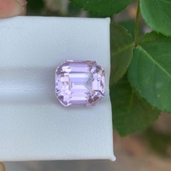 8.60 Carat Natural Loose Pink No Heat Kunzite Emerald Cut Afghan Gemstone