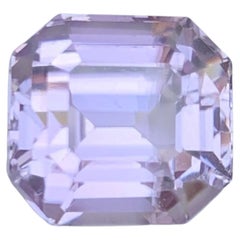 8.60 Carat Natural Loose Pink No Heat Kunzite Emerald Cut Afghan Gemstone