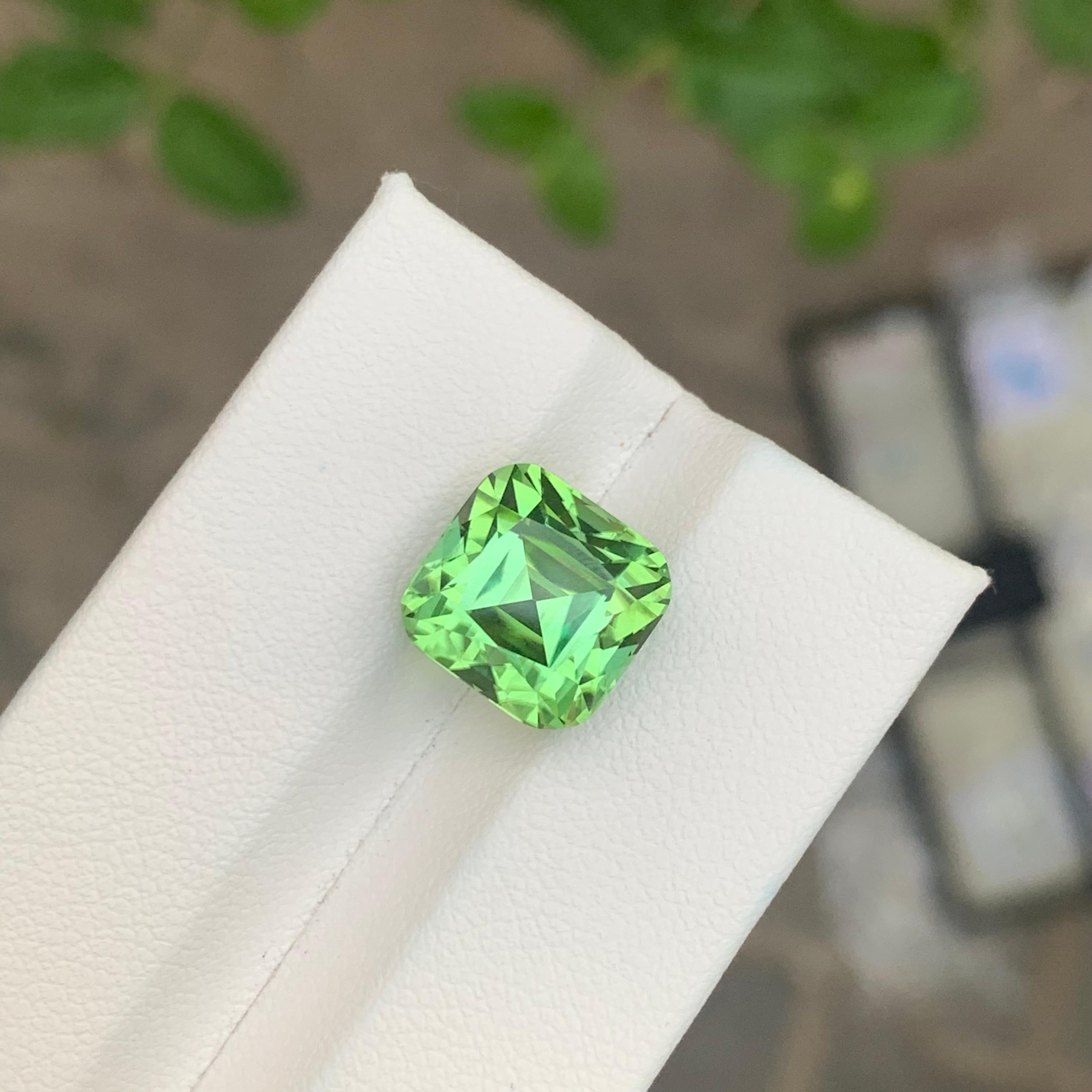 8,60 Carati Nature Tormalina Menta Sciolta Con Zoccolo Lagoon in vendita 4
