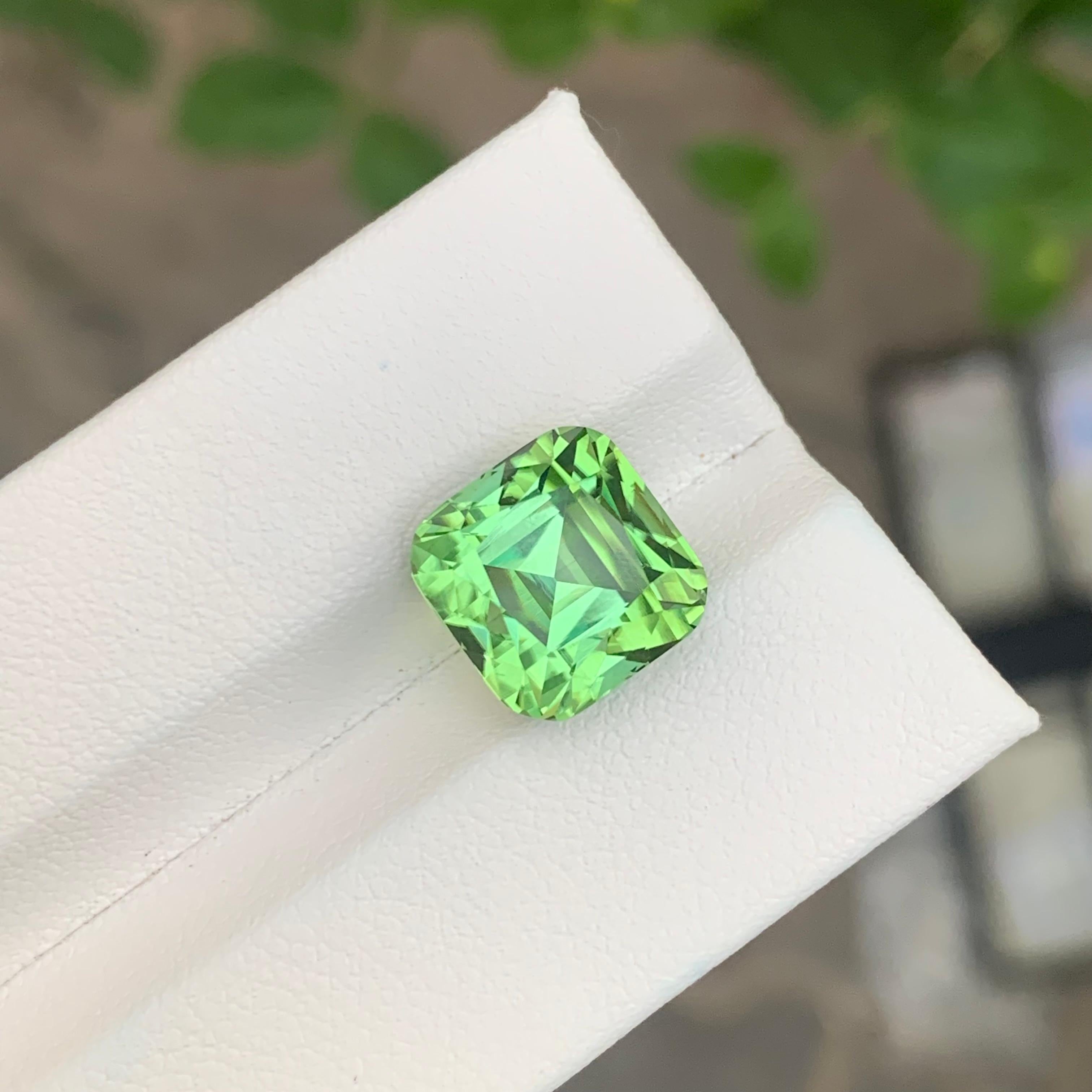 8,60 Carati Nature Tormalina Menta Sciolta Con Zoccolo Lagoon in vendita 6