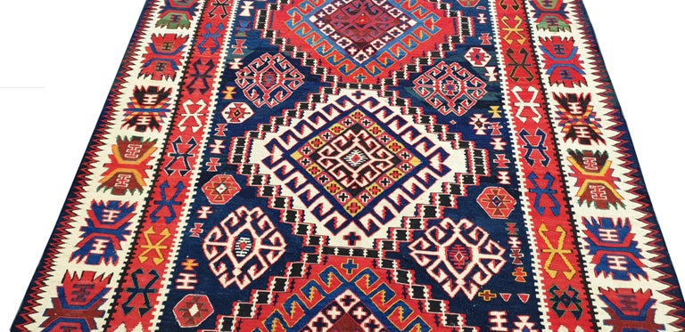Hand-Woven 861 - 19th Century Shirvan Kilim For Sale