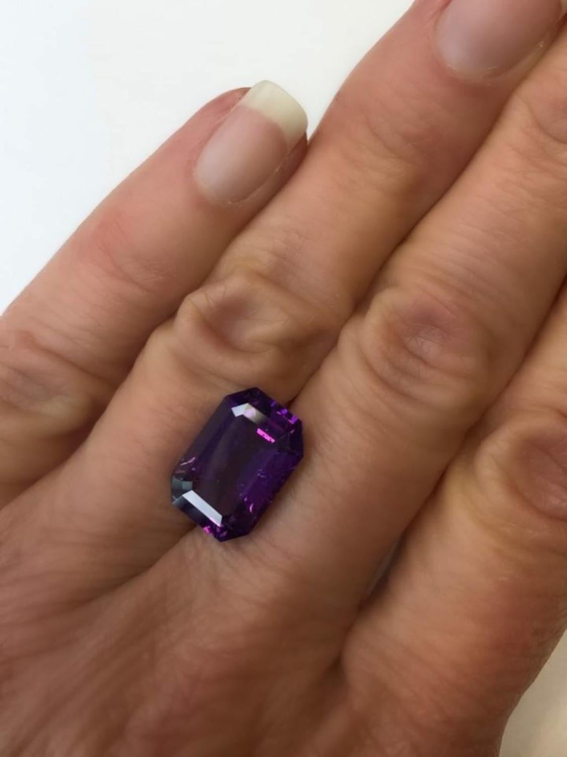 8.61 Carat Purple Sapphire Octagon, Unset Loose Gemstone, GIA Certified 4