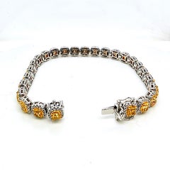 8.61 Carat Yellow Diamond White Gold Bracelet