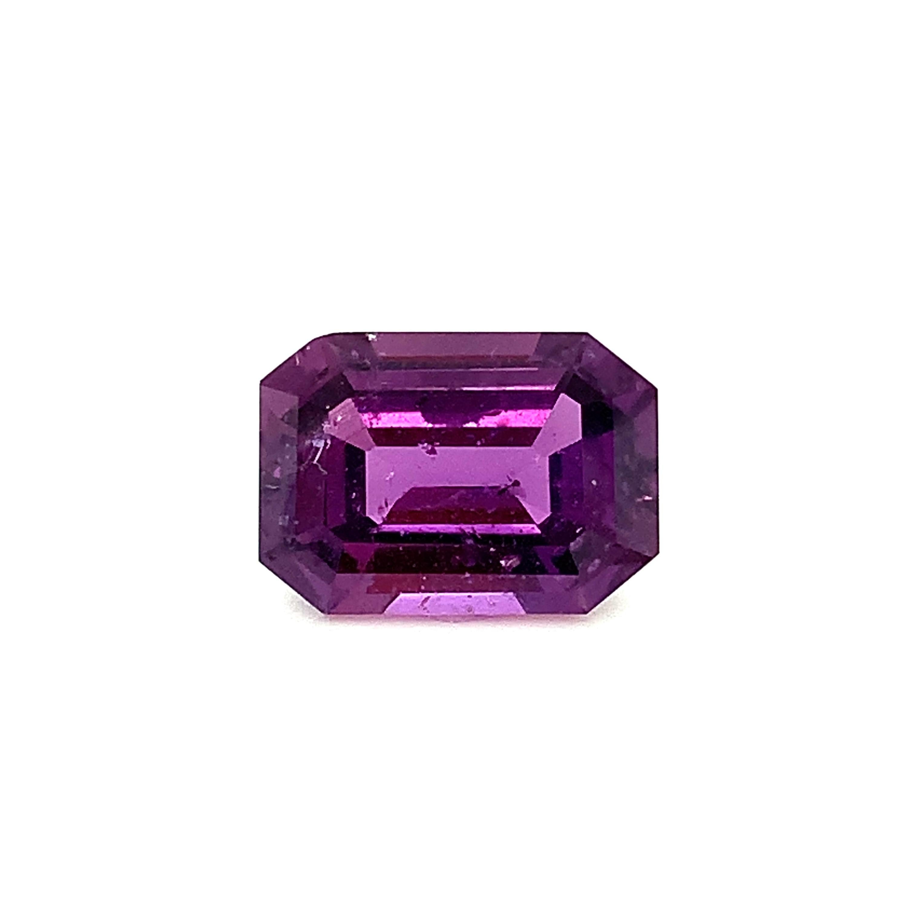 8.61 Carat Purple Sapphire Octagon, Unset Loose Gemstone, GIA Certified 1