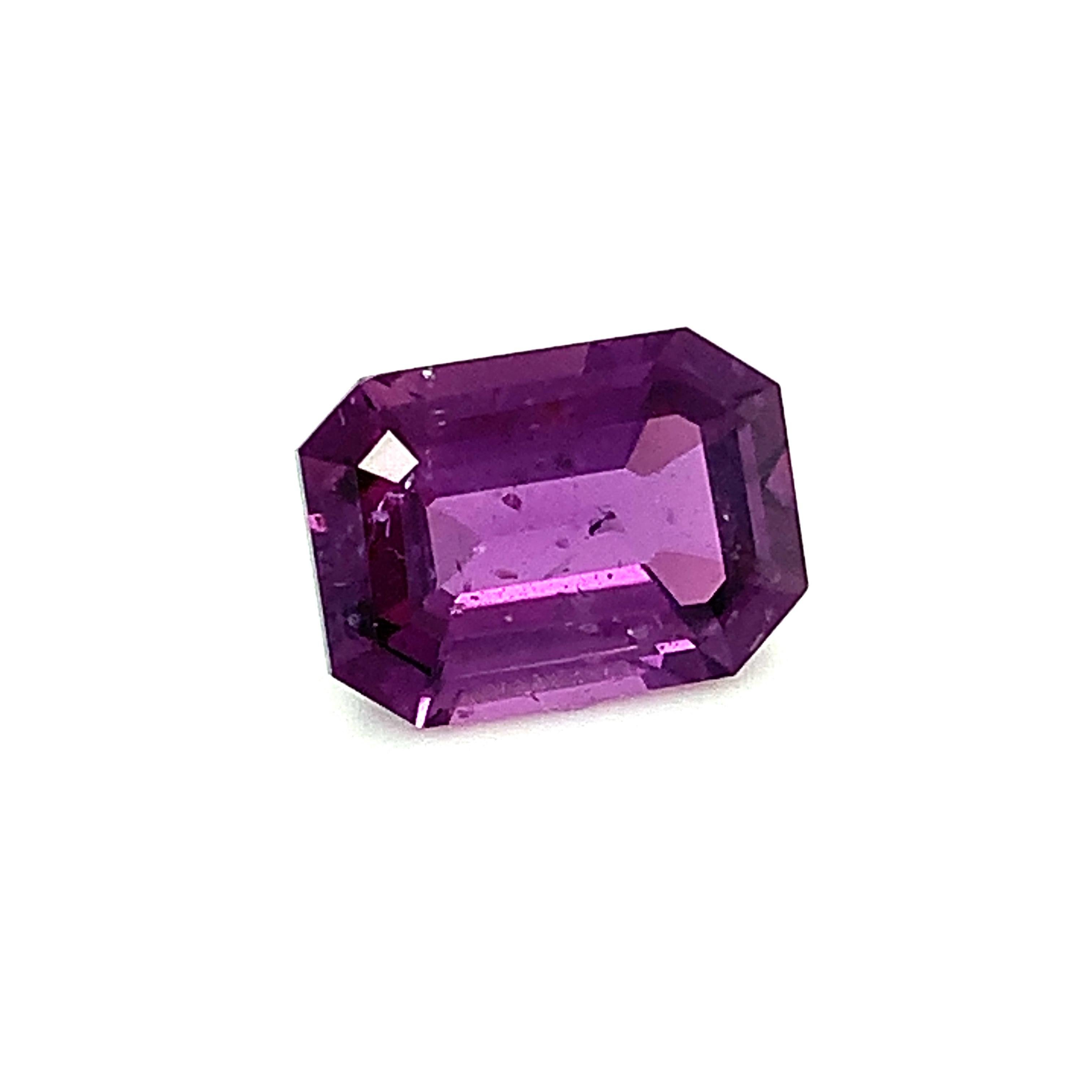 8,61 Karat lila Saphir, GIA, loser 3-Stein-Ring, Anhänger, Enhancer Edelstein (Achteckschliff)