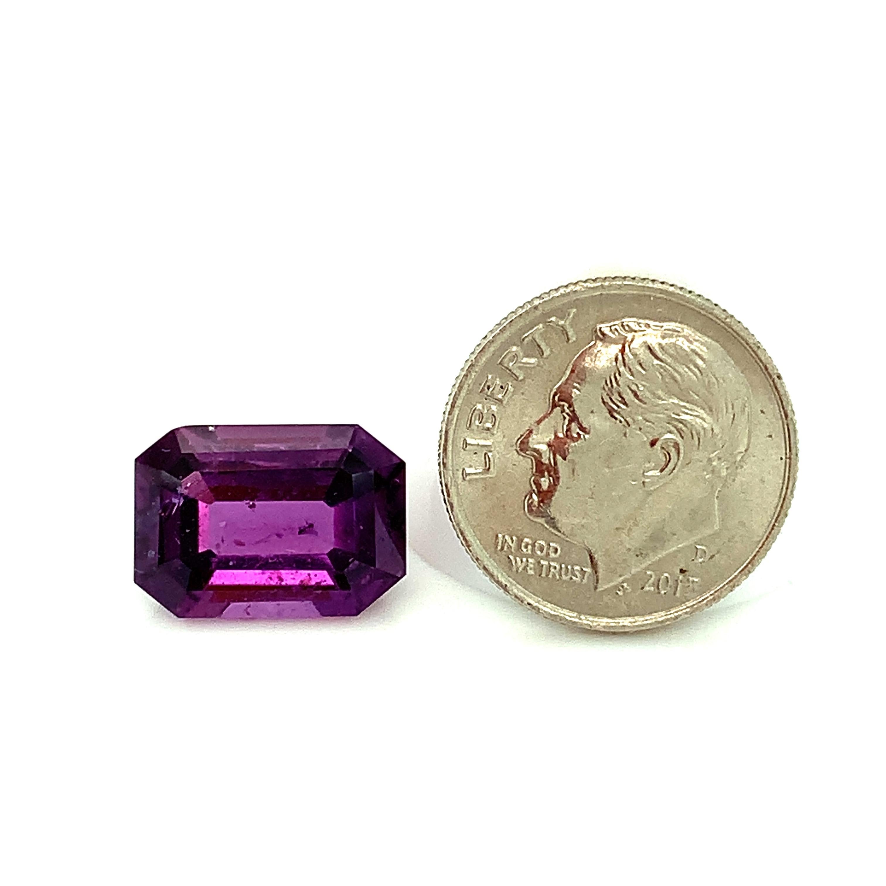 8.61 Carat Purple Sapphire Octagon, Unset Loose Gemstone, GIA Certified 3