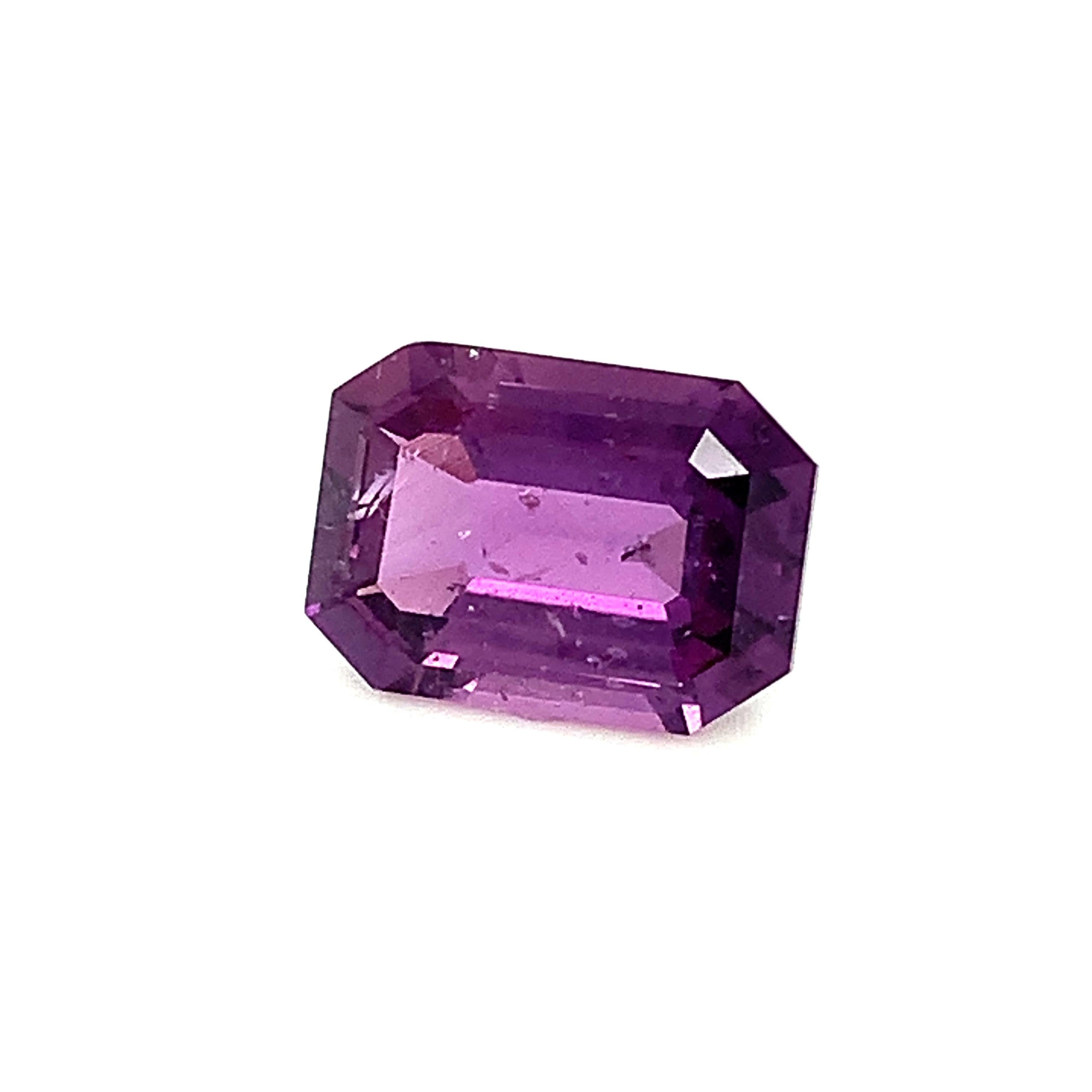 Artisan 8.61 Carat Purple Sapphire Octagon, Unset Loose Gemstone, GIA Certified