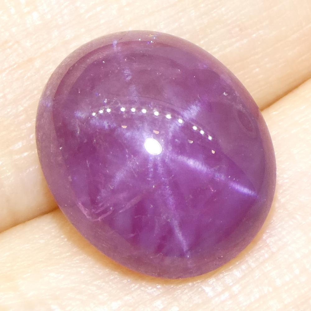 8.61ct Oval Cabochon Purplish Red Star Ruby from Vietnam For Sale 6