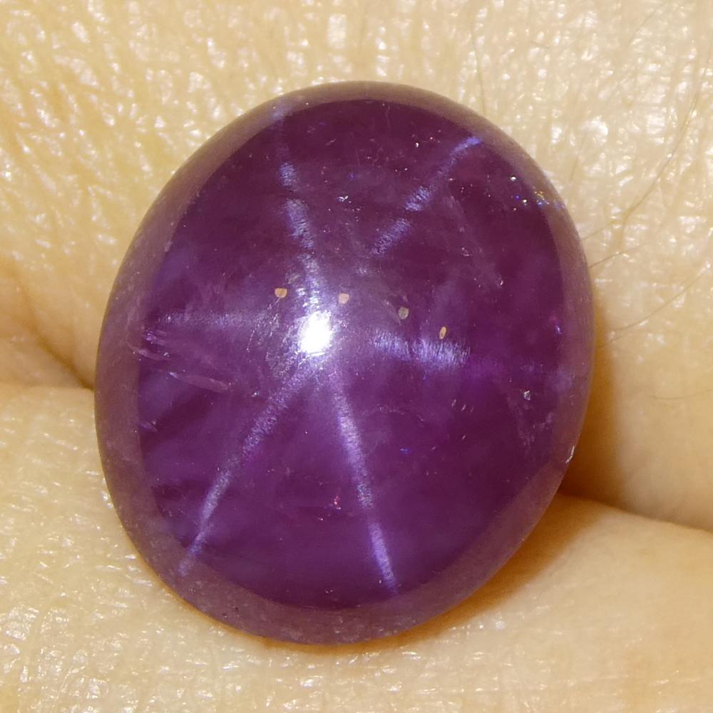 8.61ct Oval Cabochon Purplish Red Star Ruby from Vietnam For Sale 7