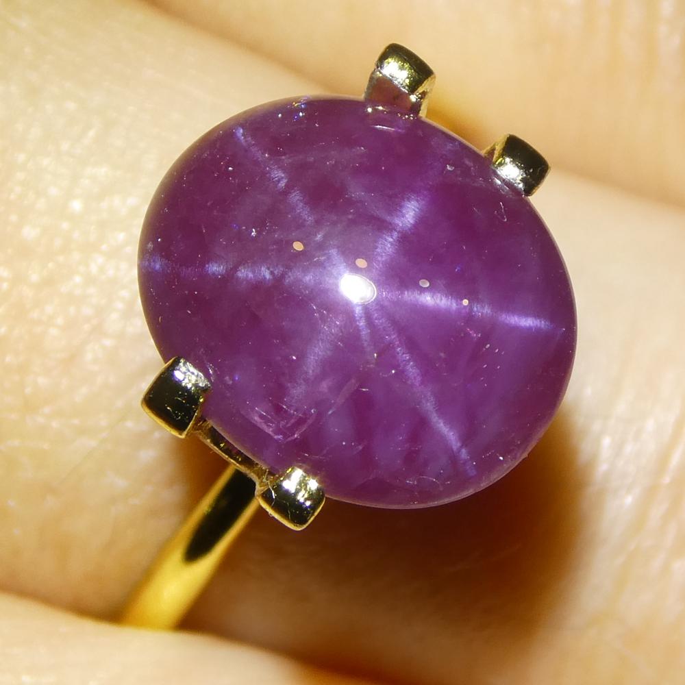 8.61ct Oval Cabochon Purplish Red Star Ruby from Vietnam For Sale 8