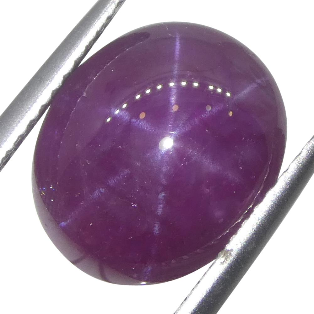 Oval Cut 8.61ct Oval Cabochon Purplish Red Star Ruby from Vietnam For Sale