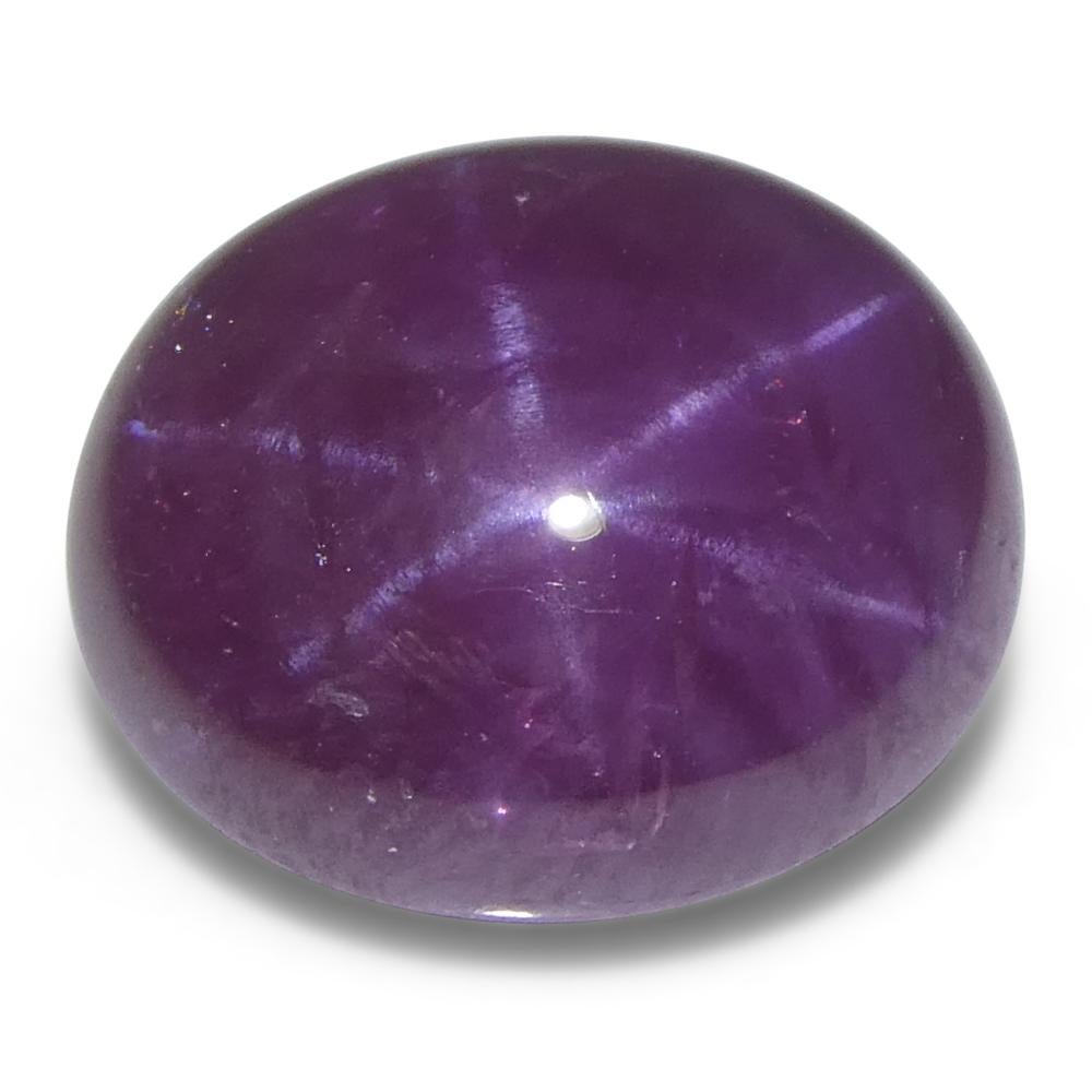 8.61ct Oval Cabochon Purplish Red Star Ruby from Vietnam In New Condition For Sale In Toronto, Ontario