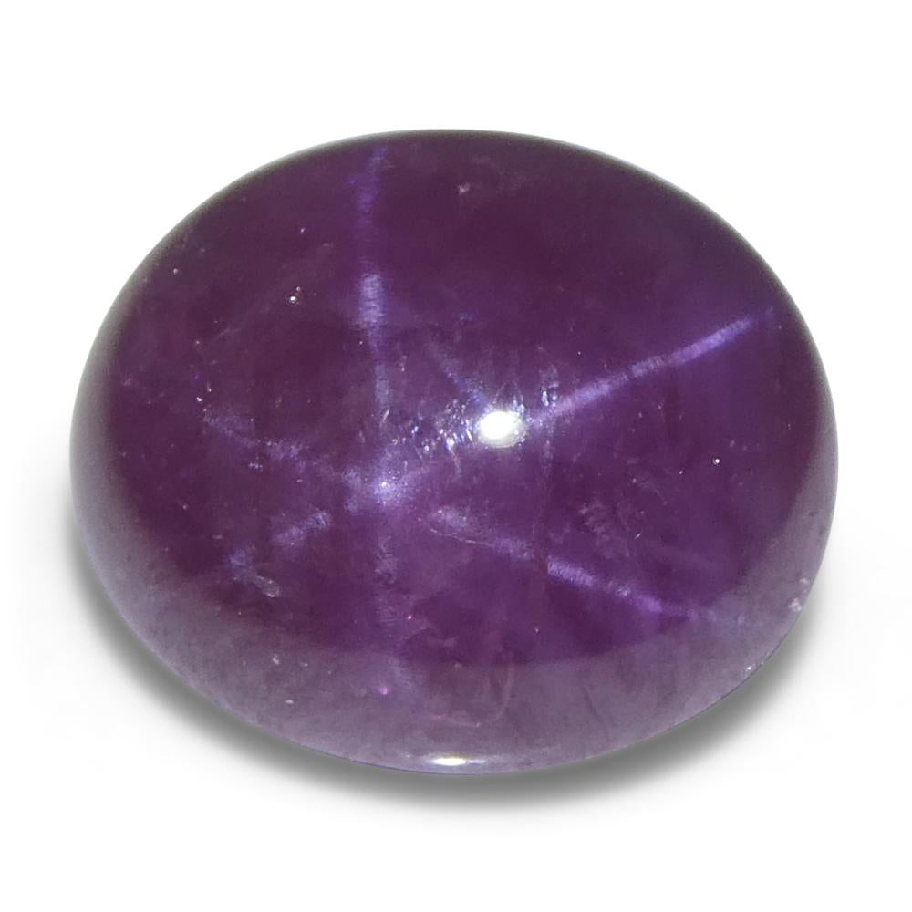 8.61ct Oval Cabochon Purplish Red Star Ruby from Vietnam For Sale 1