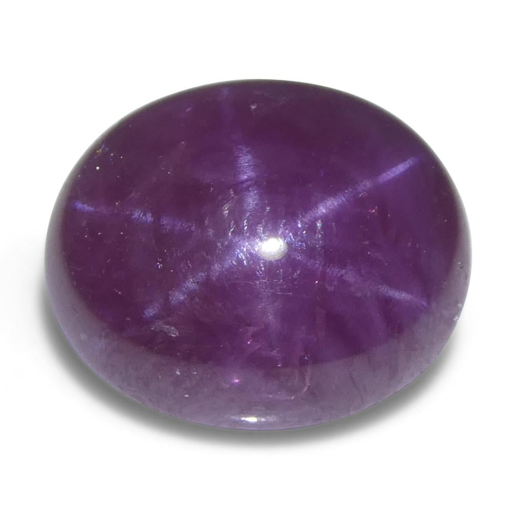 8.61ct Oval Cabochon Purplish Red Star Ruby from Vietnam For Sale 2