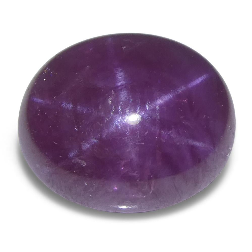 8.61ct Oval Cabochon Purplish Red Star Ruby from Vietnam For Sale 3