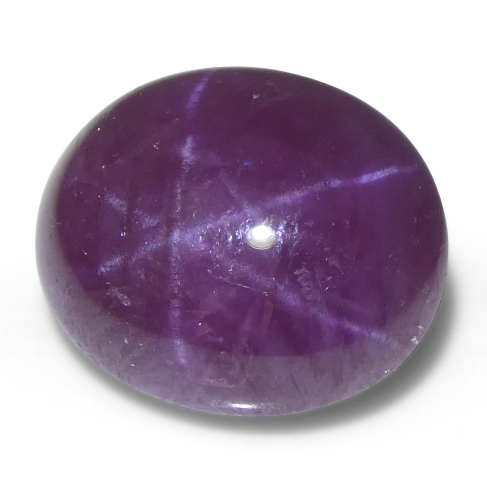 8.61ct Oval Cabochon Purplish Red Star Ruby from Vietnam For Sale 4