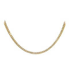 8.62 Carat Diamond Tennis Chain Necklace 14 Karat in Stock