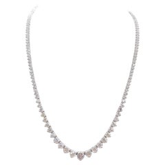 Collana Riviera Tennis con diamanti naturali da 8,62 carati, oro bianco 14 carati, 16''.