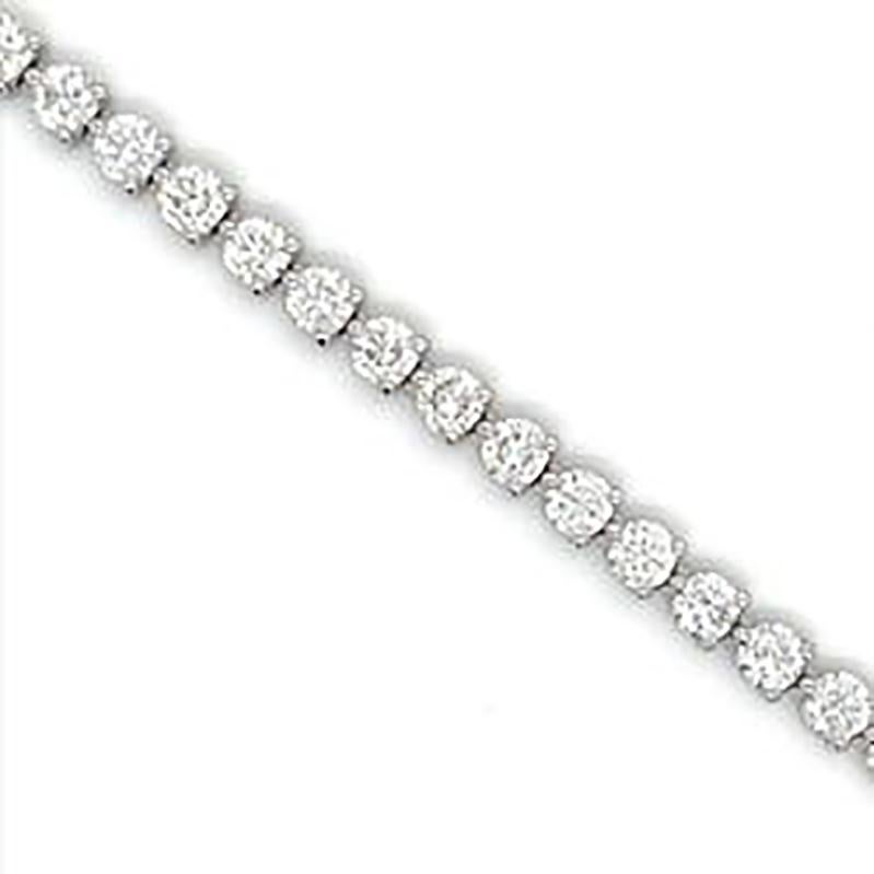 Round Cut 8.62 Carat Diamonds Tennis Bracelet in 14 Karat White Gold  For Sale