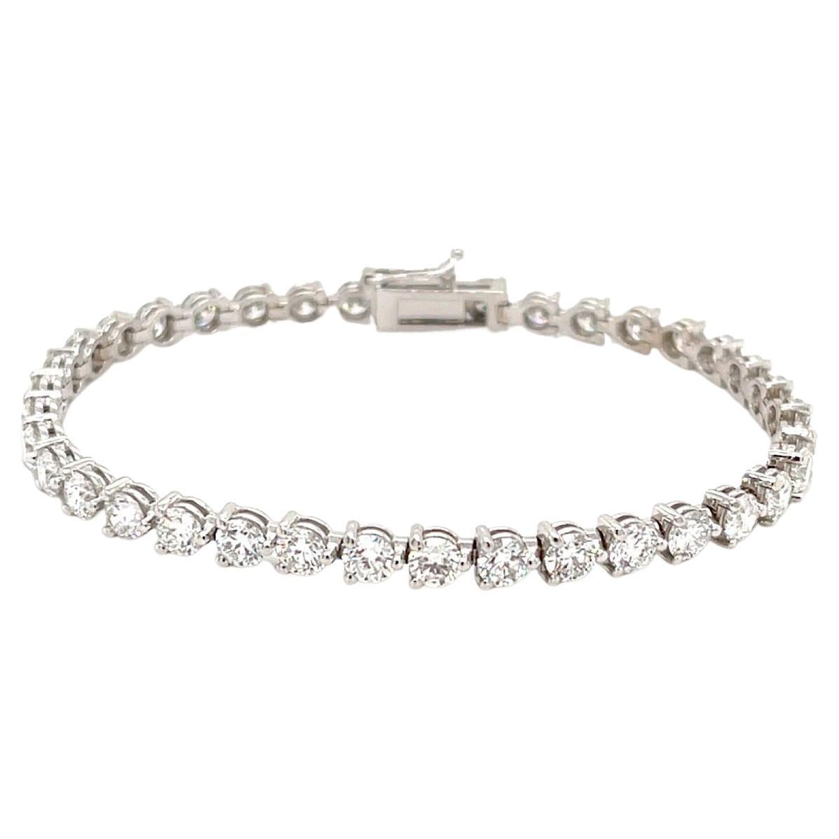Bracciale tennis con diamanti da 8,62 carati in oro bianco 14 carati in vendita