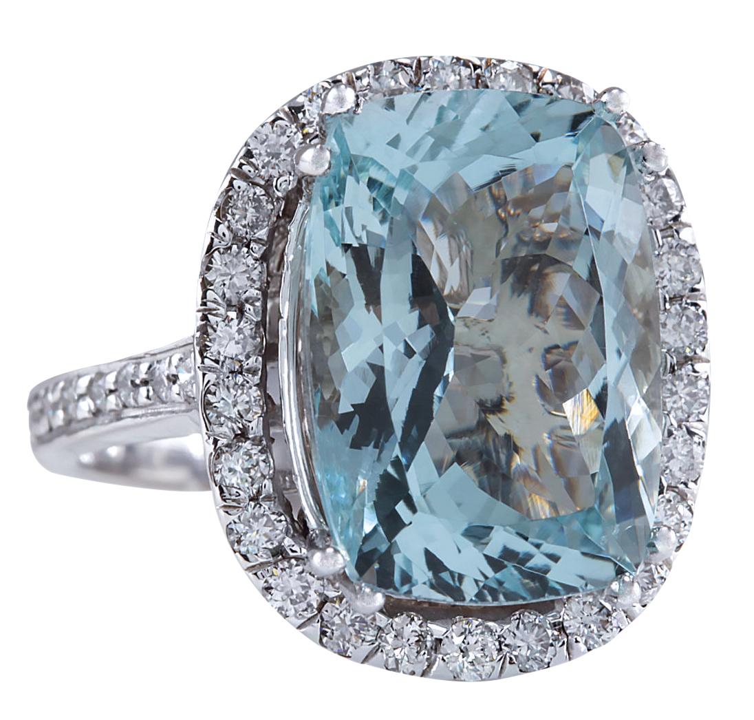 Stamped: 14K White Gold
Total Ring Weight: 5.5 Grams
Total Natural Aquamarine Weight is 7.62 Carat (Measures: 15.00x11.00 mm)
Color: Blue
Total Natural Diamond Weight is 1.00 Carat
Color: F-G, Clarity: VS2-SI1
Face Measures: 18.75x15.95 mm
Sku:
