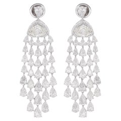 8,62 Karat SI/H Birnen-Marquise-Diamant-Kronleuchter-Ohrringe 14 Karat Weißgold