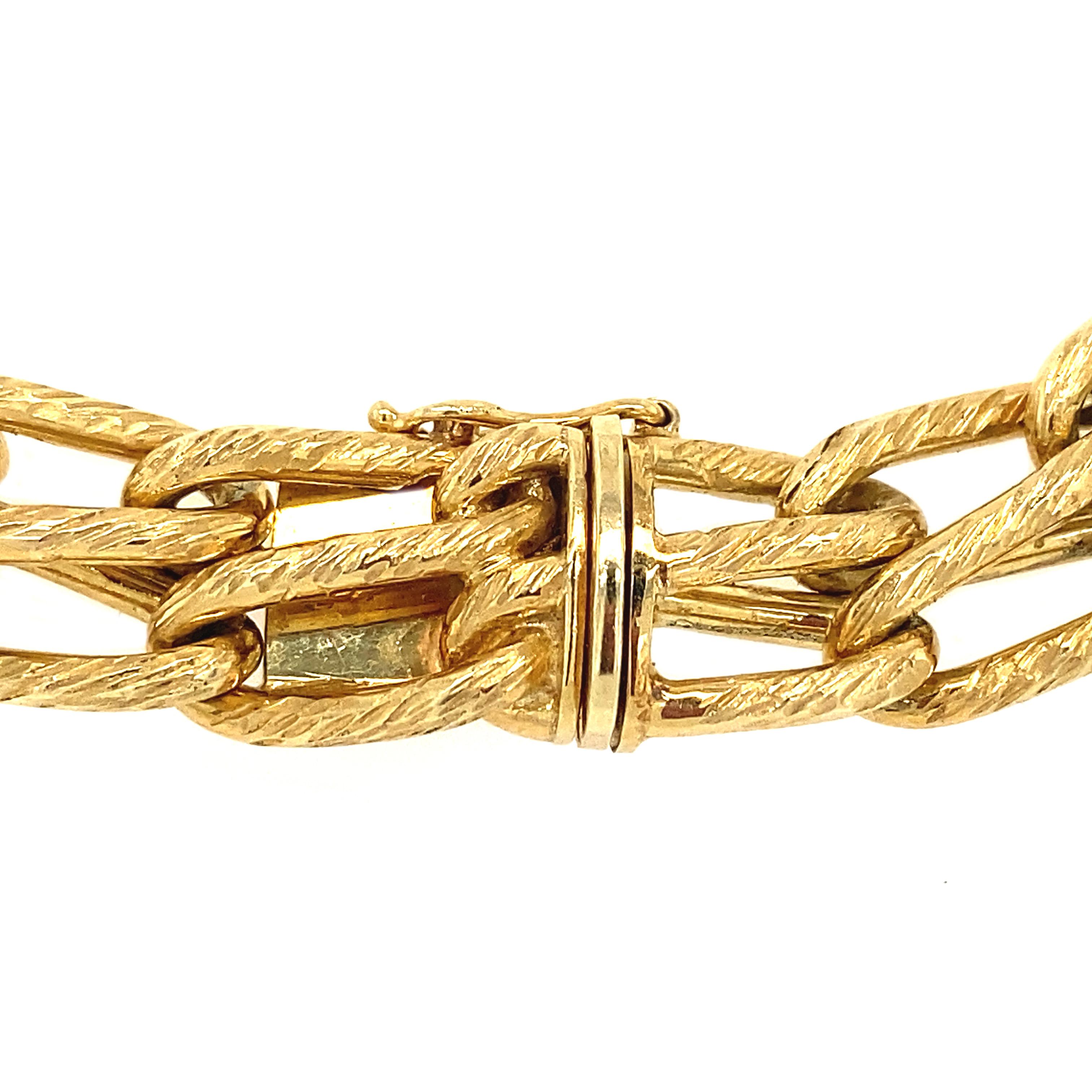 86.2 Gram Solid 14K Yellow Gold Double Infinity Link Chain Necklace, 16.5 inches In Good Condition For Sale In AMSTERDAM, NL