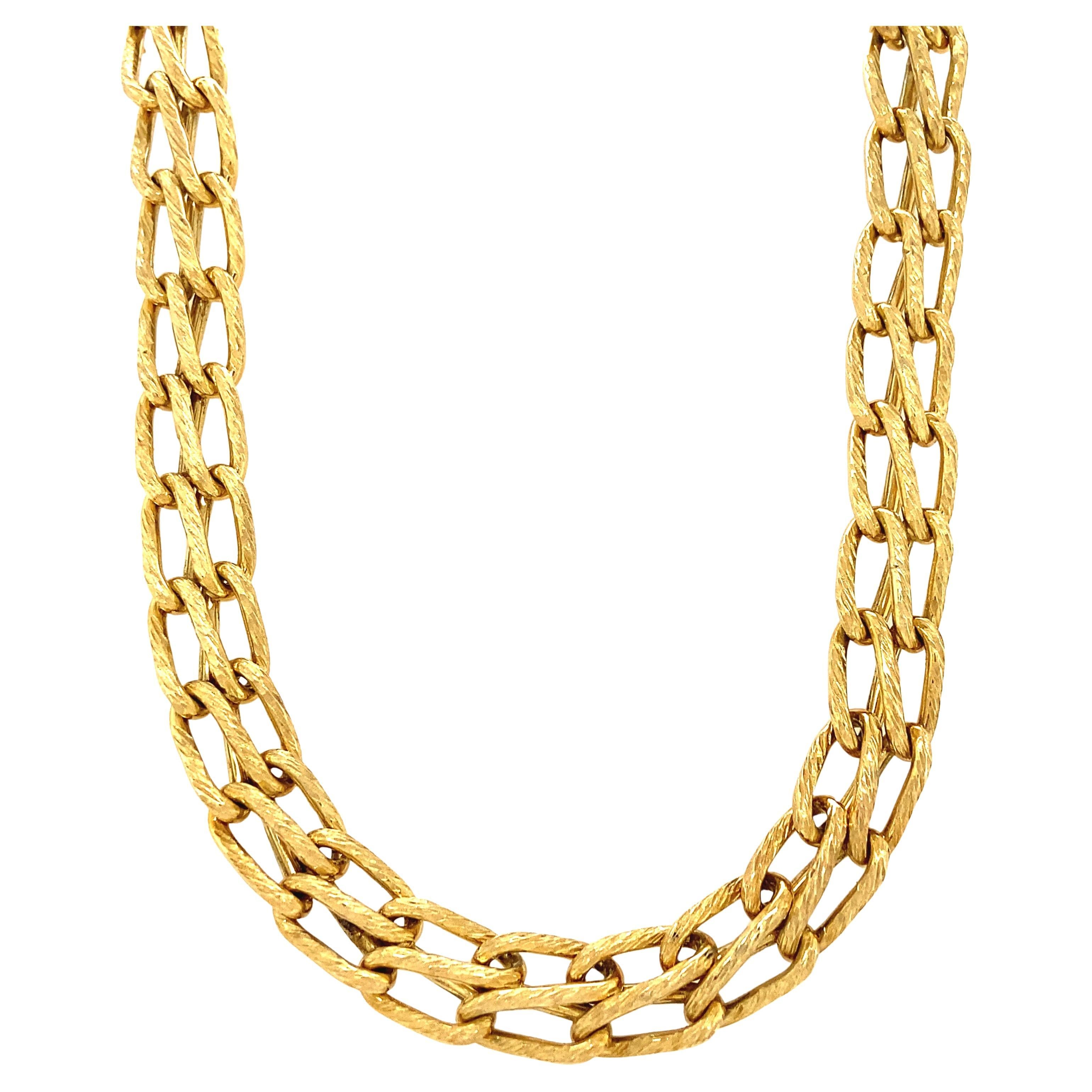 86.2 Gram Solid 14K Yellow Gold Double Infinity Link Chain Necklace, 16.5 inches