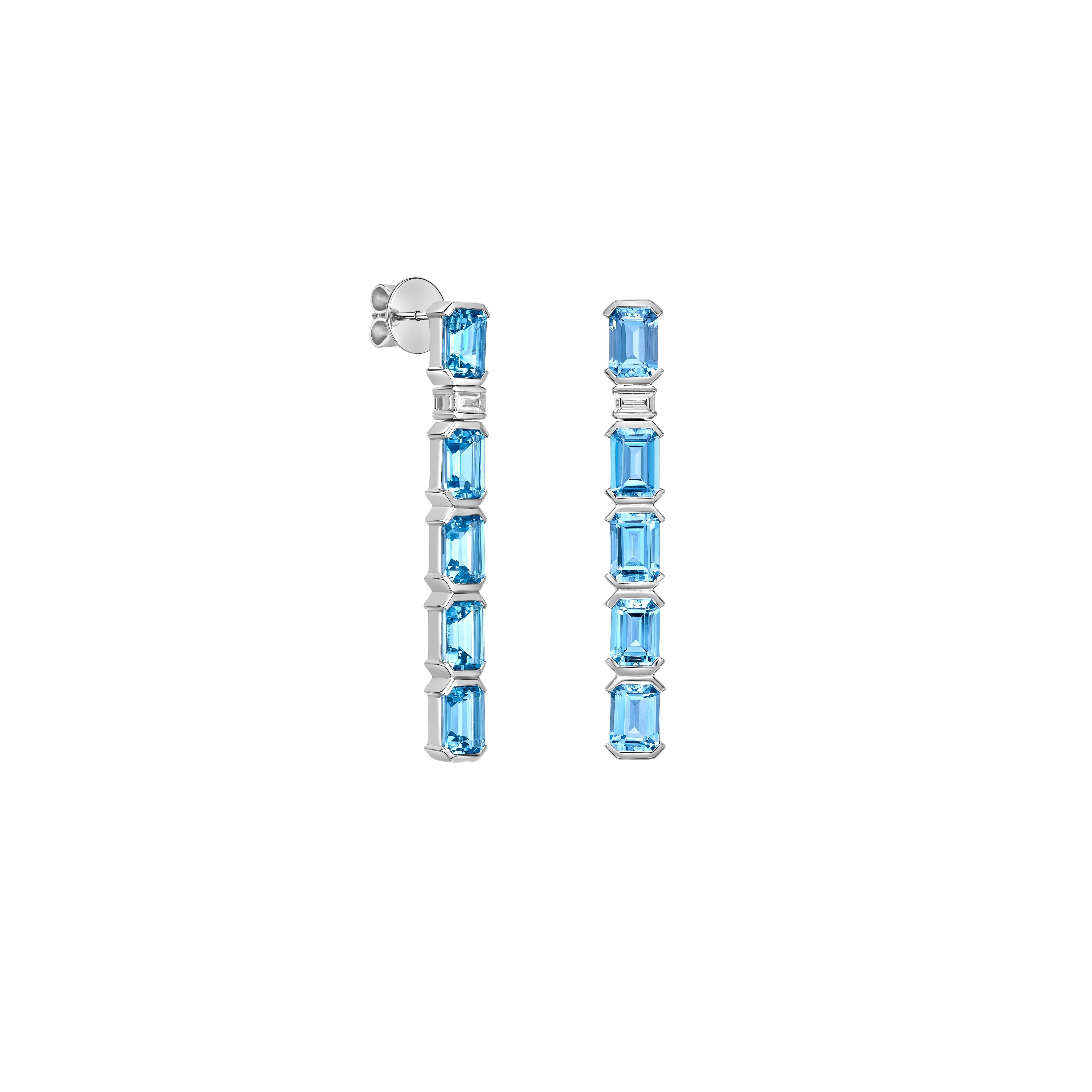 Eleganza per il tuo look con i nostri splendidi orecchini a goccia di acquamarina Santa Maria, caratterizzati da un'ipnotica tonalità blu ghiaccio che irradia eleganza. Impreziositi da diamanti e realizzati in oro bianco, questi orecchini offrono un