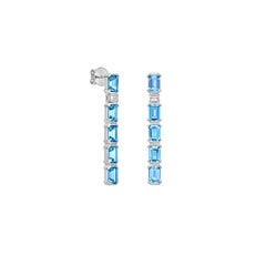 Sunita Nahata Aquamarine 8.63ct. Drop Earrings in 18KWG with White Diamond.