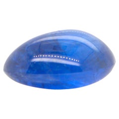 8.63 Carat GRS Certified Burma No Heat Vivid Blue Sapphire Cabochon